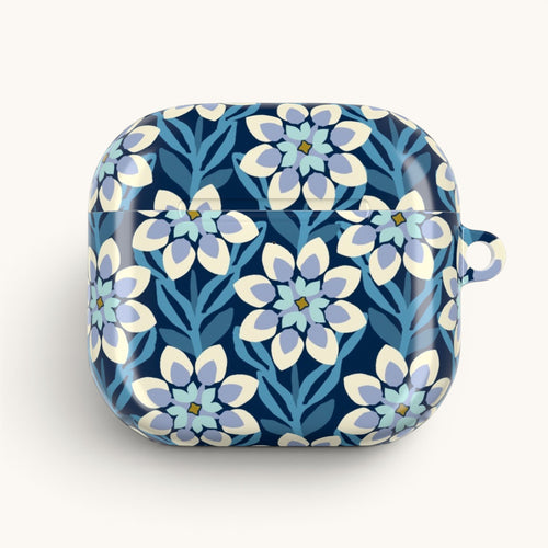 Modern Dahlia Navy AirPods Case