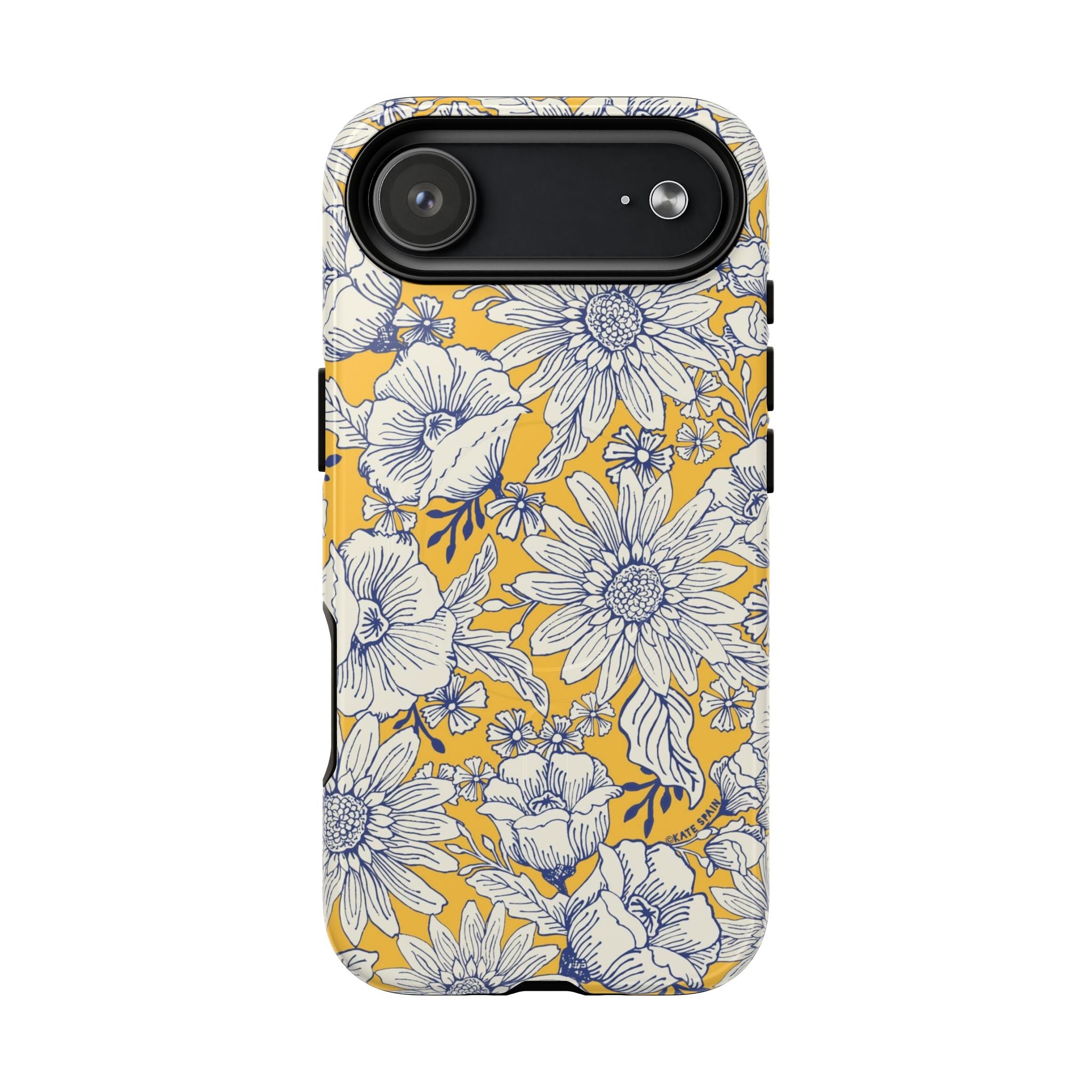 Jardin Yellow MagSafe iPhone 17 Air Case – Glossy | yellow and cream botanical garden print