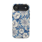 Jardin Blue MagSafe iPhone 17 Air Case – Glossy | blue and cream botanical garden print