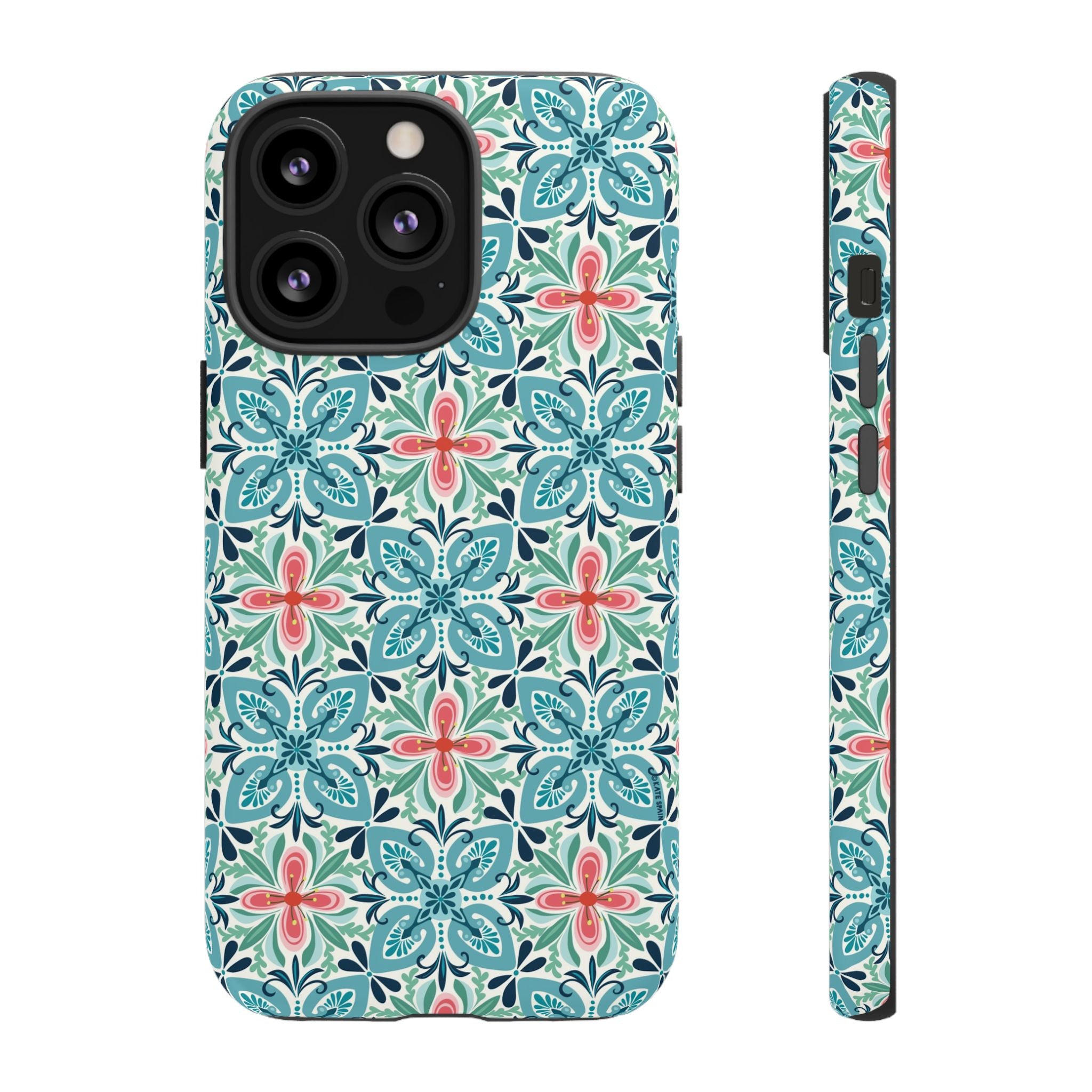 Stonecrop Tough iPhone 13 Pro Case – Matte | sage, cream, blush botanical succulent print