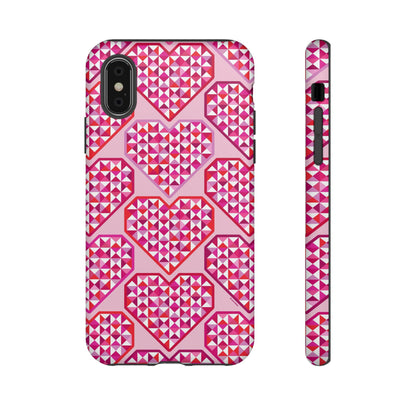 Pink Pyramid Heart iPhone Tough Case