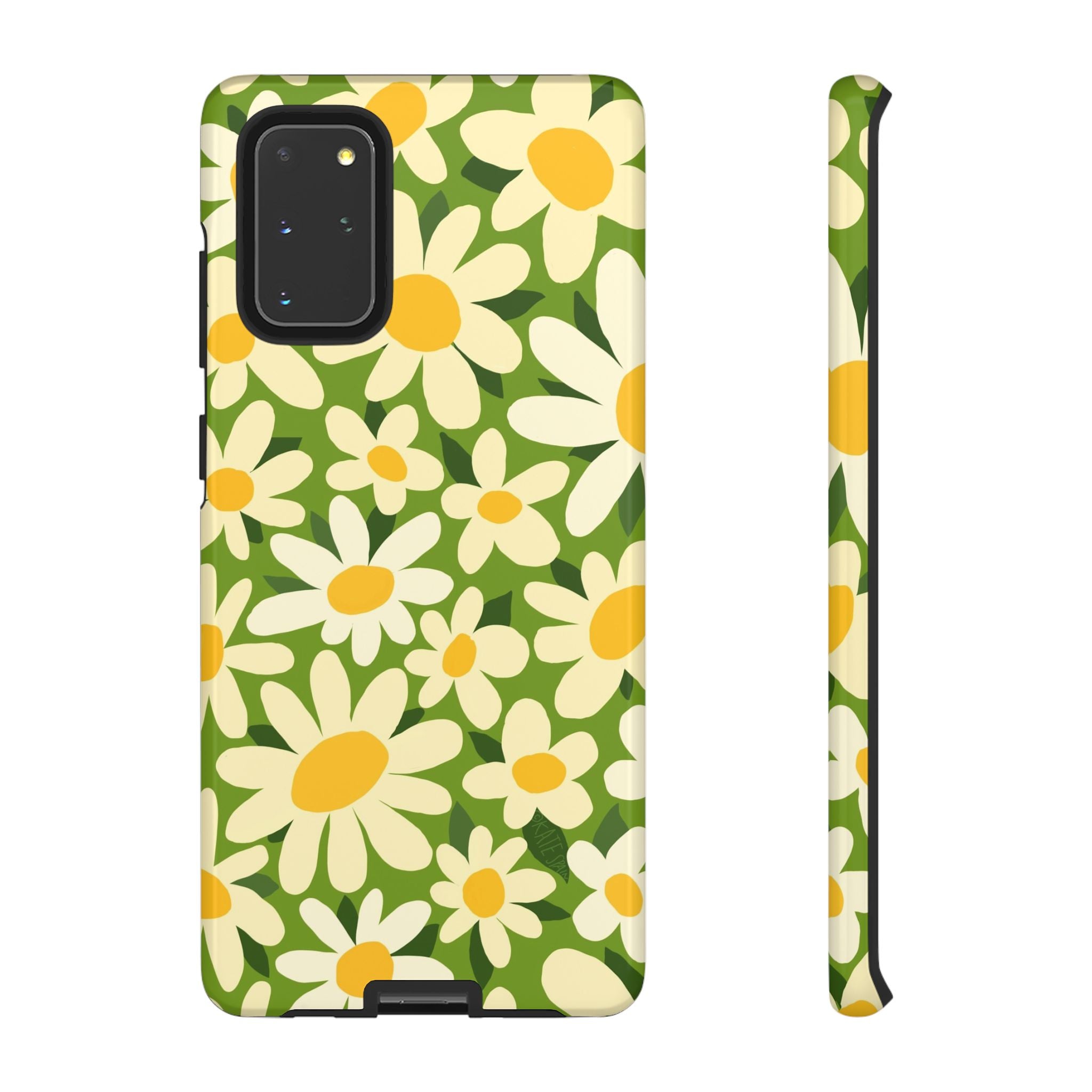Luxury Shasta Samsung Galaxy S20+ Case – Glossy | green, white, yellow daisy floral print