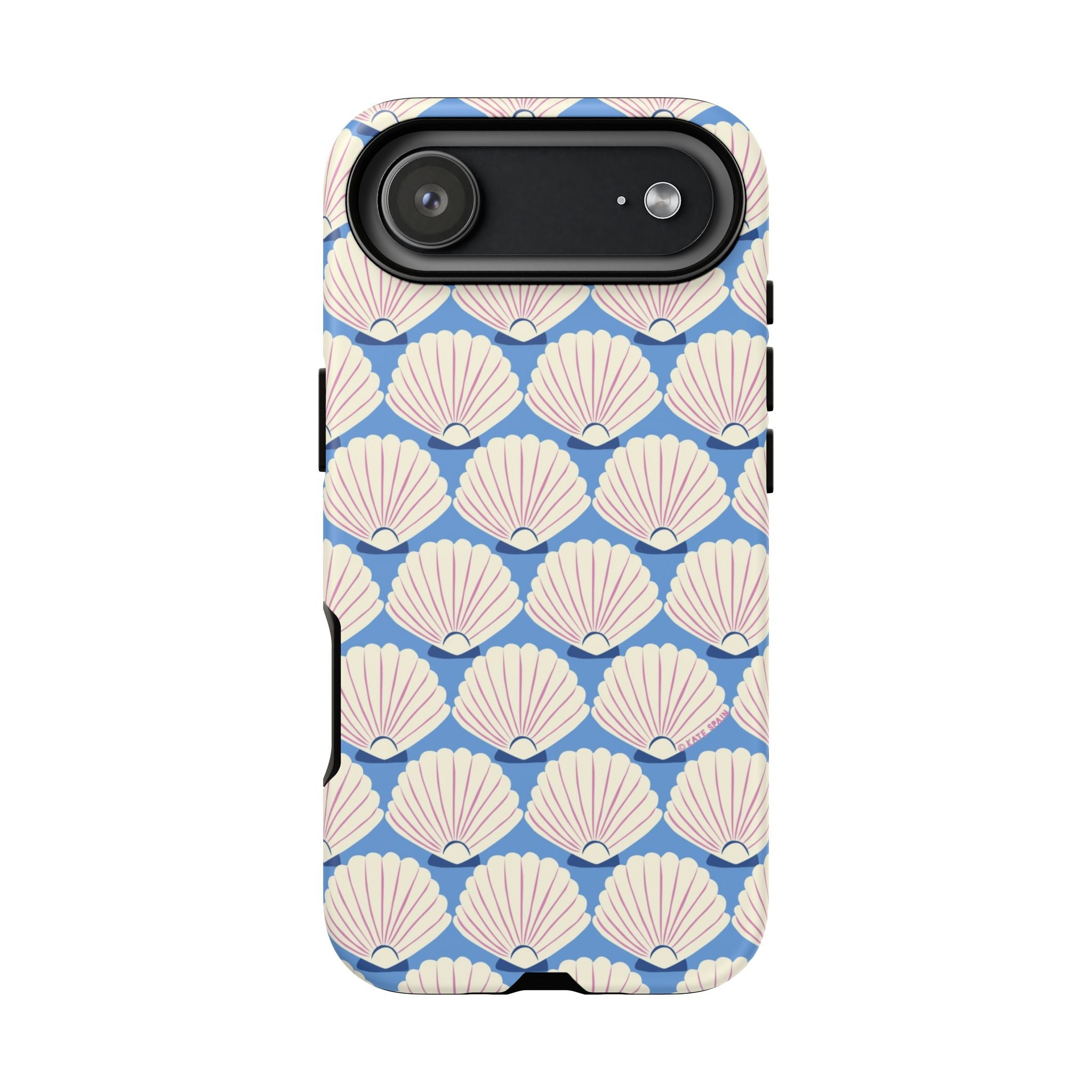 Seashells Tough iPhone 17 Air Case – Matte | periwinkle, cream, blush scallop shell print