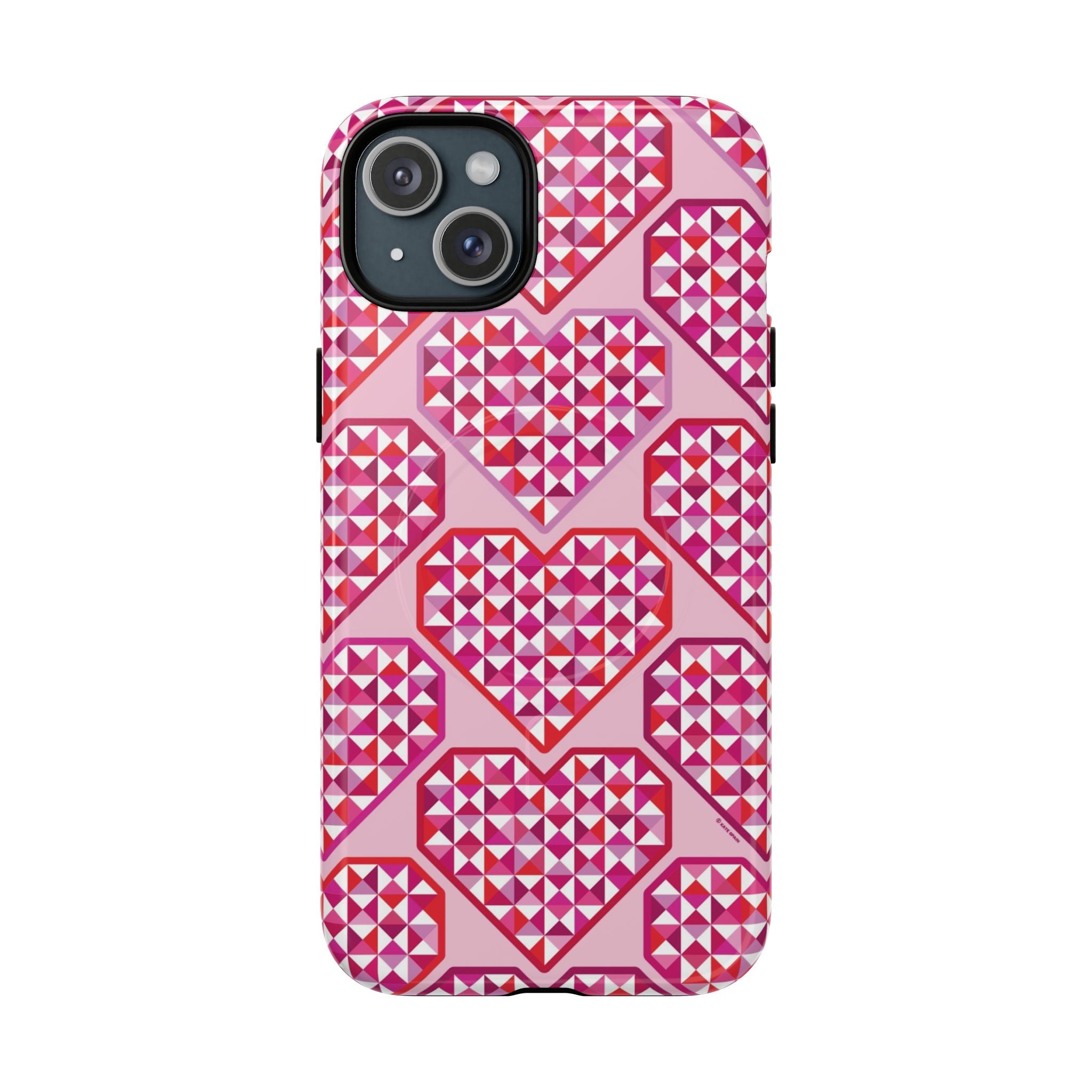 Pink Pyramid Heart MagSafe iPhone Case