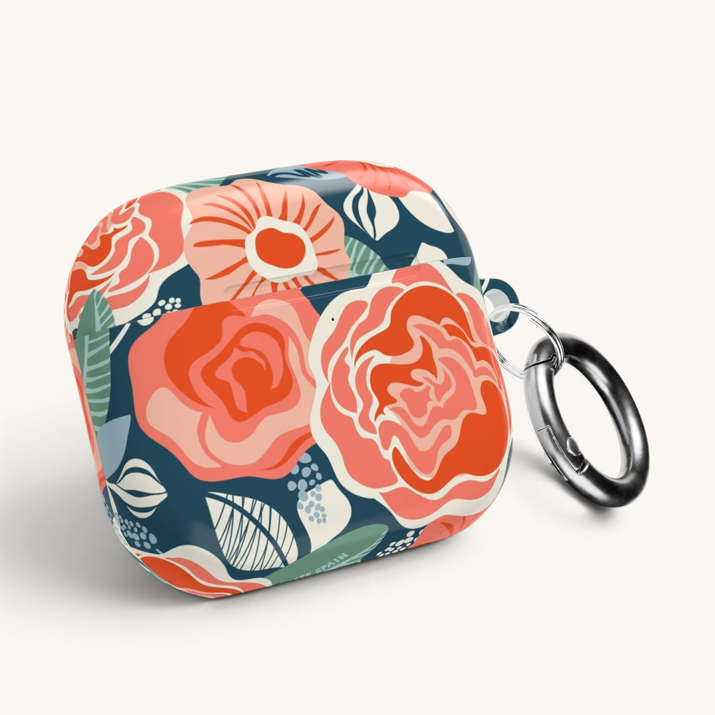 Tea Rose Navy AirPods Case