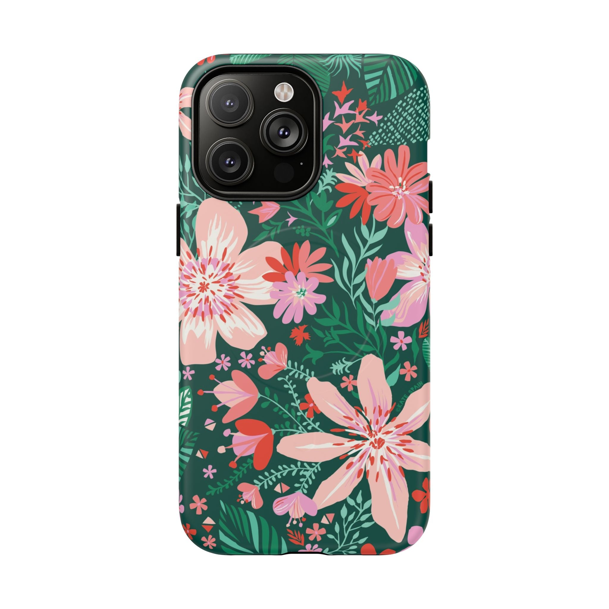 Bonaire MagSafe iPhone 14 Pro Max Case – Matte | jade, pink, white tropical floral botanical print
