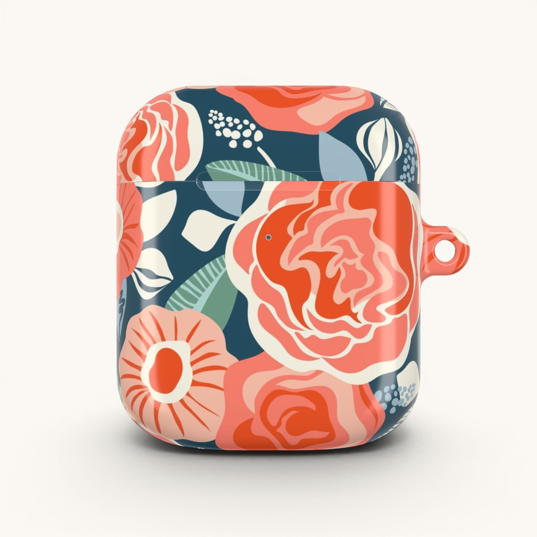 Tea Rose Navy AirPods Case