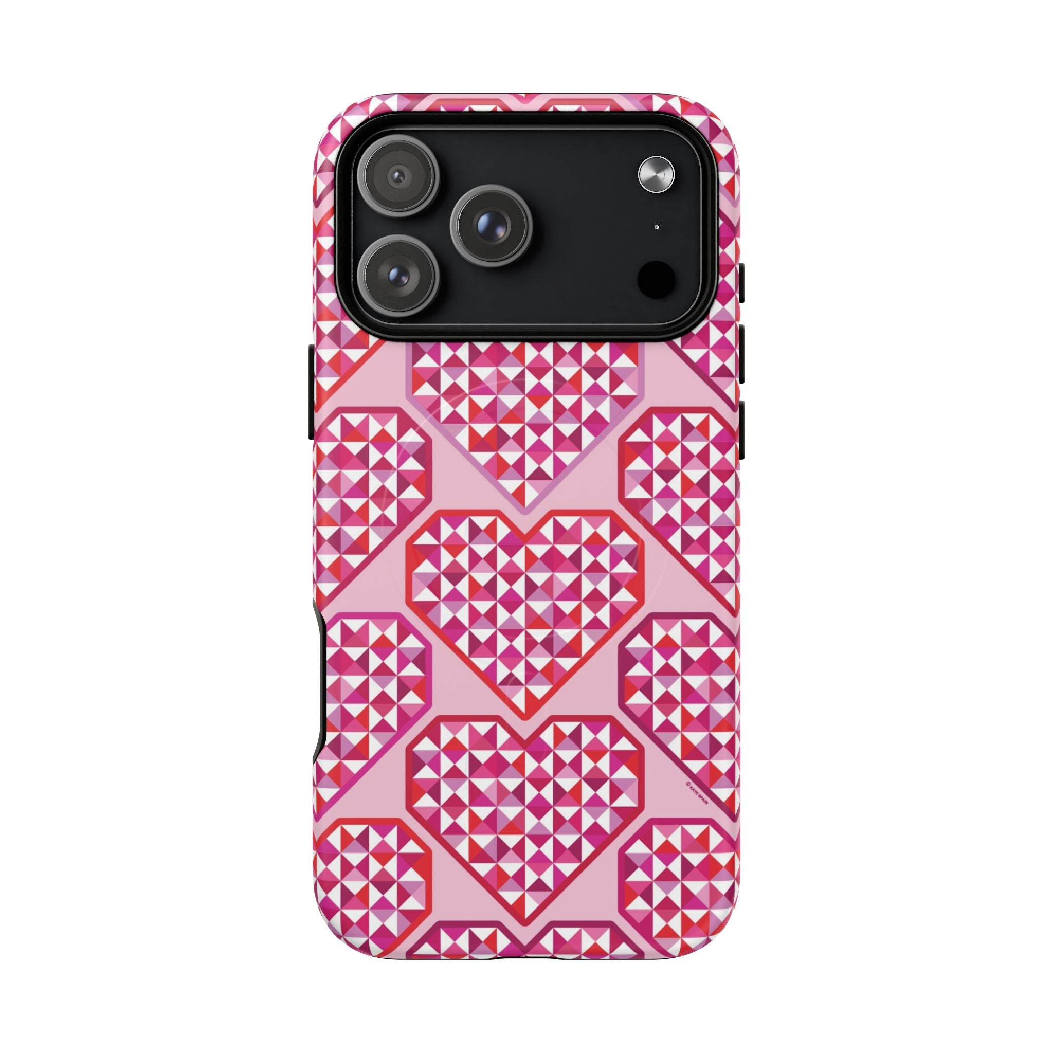 Pink Pyramid Heart MagSafe iPhone Case