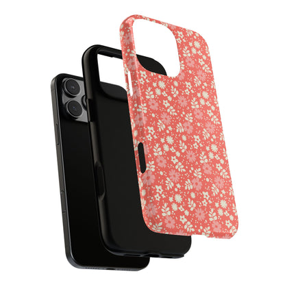 Petaline Floral Daisy Coral iPhone Tough Case