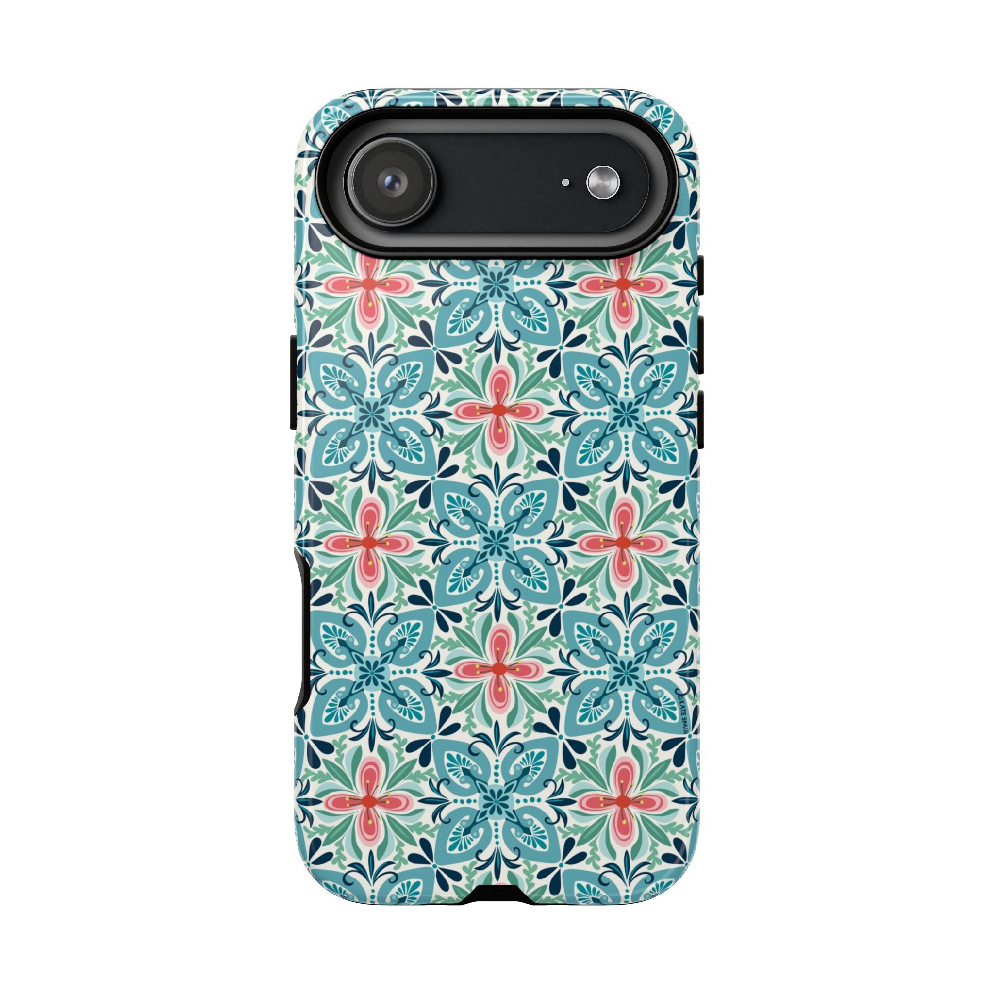 Stonecrop Tough iPhone 17 Air Case – Glossy | sage, cream, blush botanical succulent print