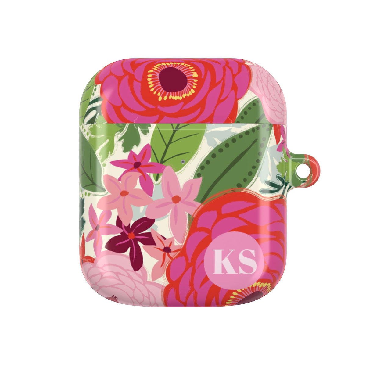 Bloomerie Fuchsia Personalized AirPods Case