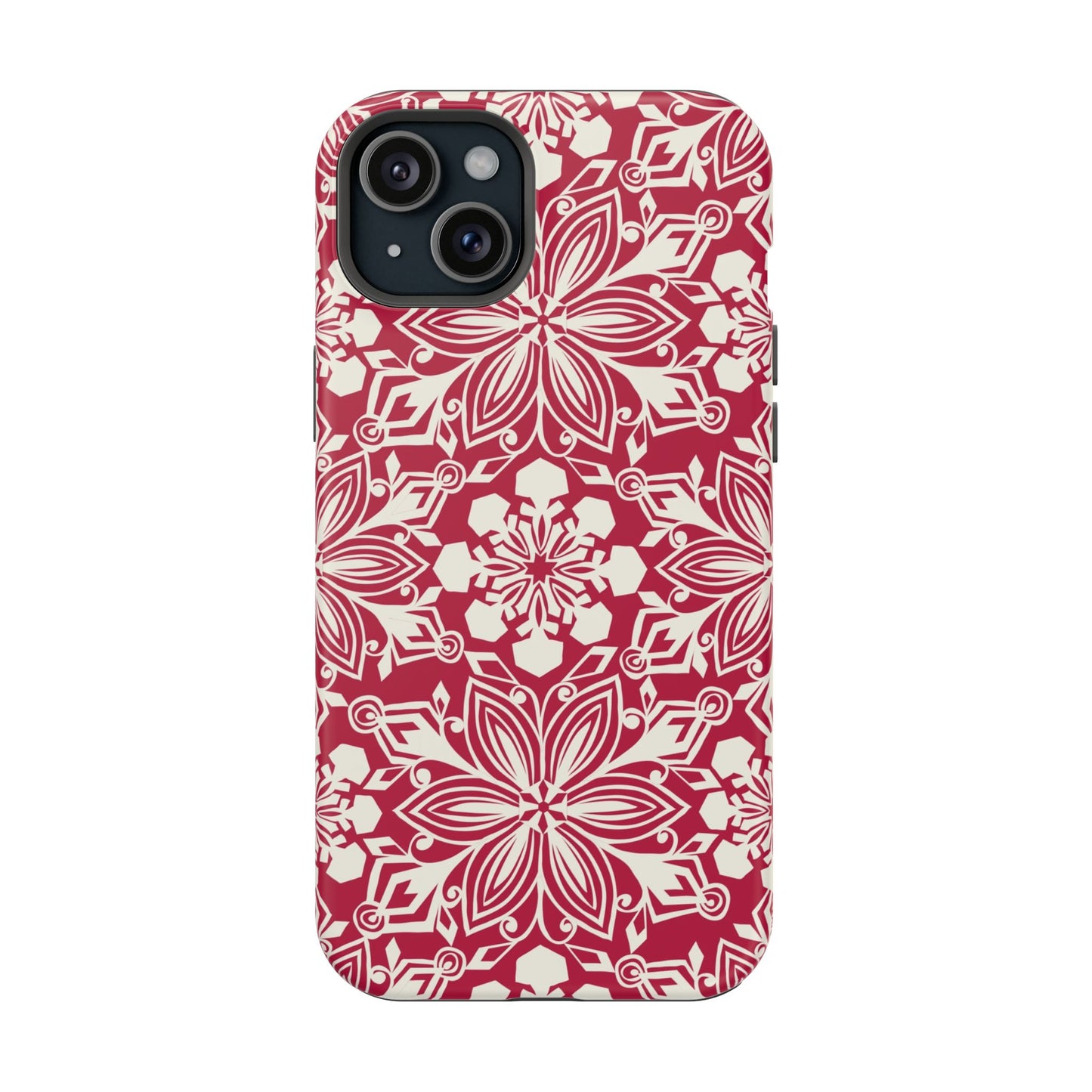 Snowfall Paper Cut Snowflake MagSafe Tough Case iPhone 15 Plus Matte