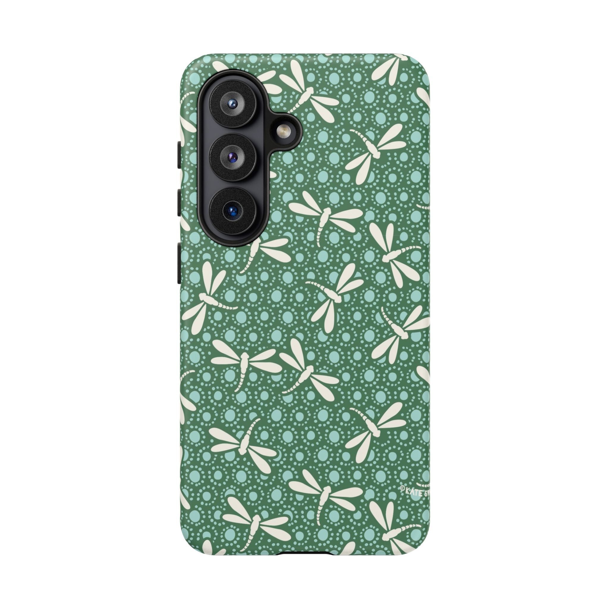 Luxury Dragonfly Samsung Galaxy S26 Case – Matte | jade green, aqua, cream dragonfly print 