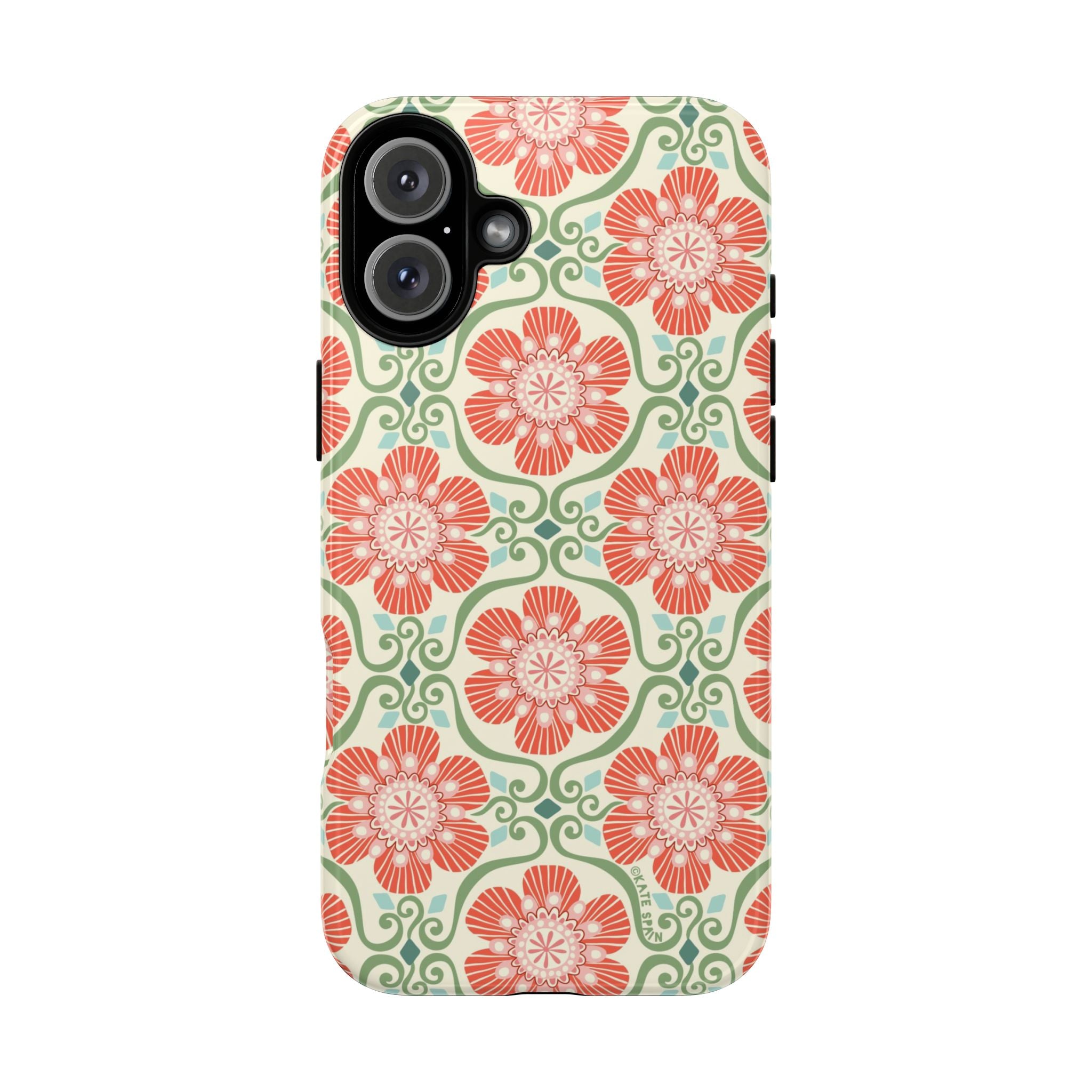 Barcelona Flowers iPhone Tough Case iPhone 16 Plus Glossy