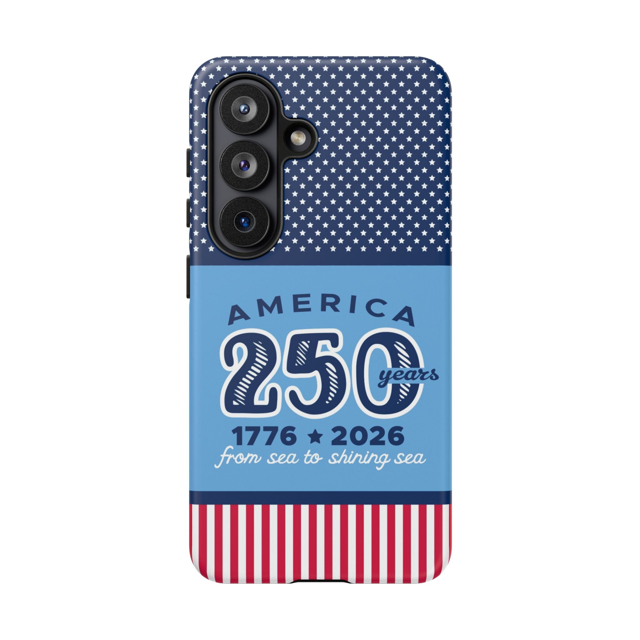 Sea to Shining Sea Samsung Galaxy S24 Case – Matte | navy, sky blue, red patriotic America 250 commemorative print