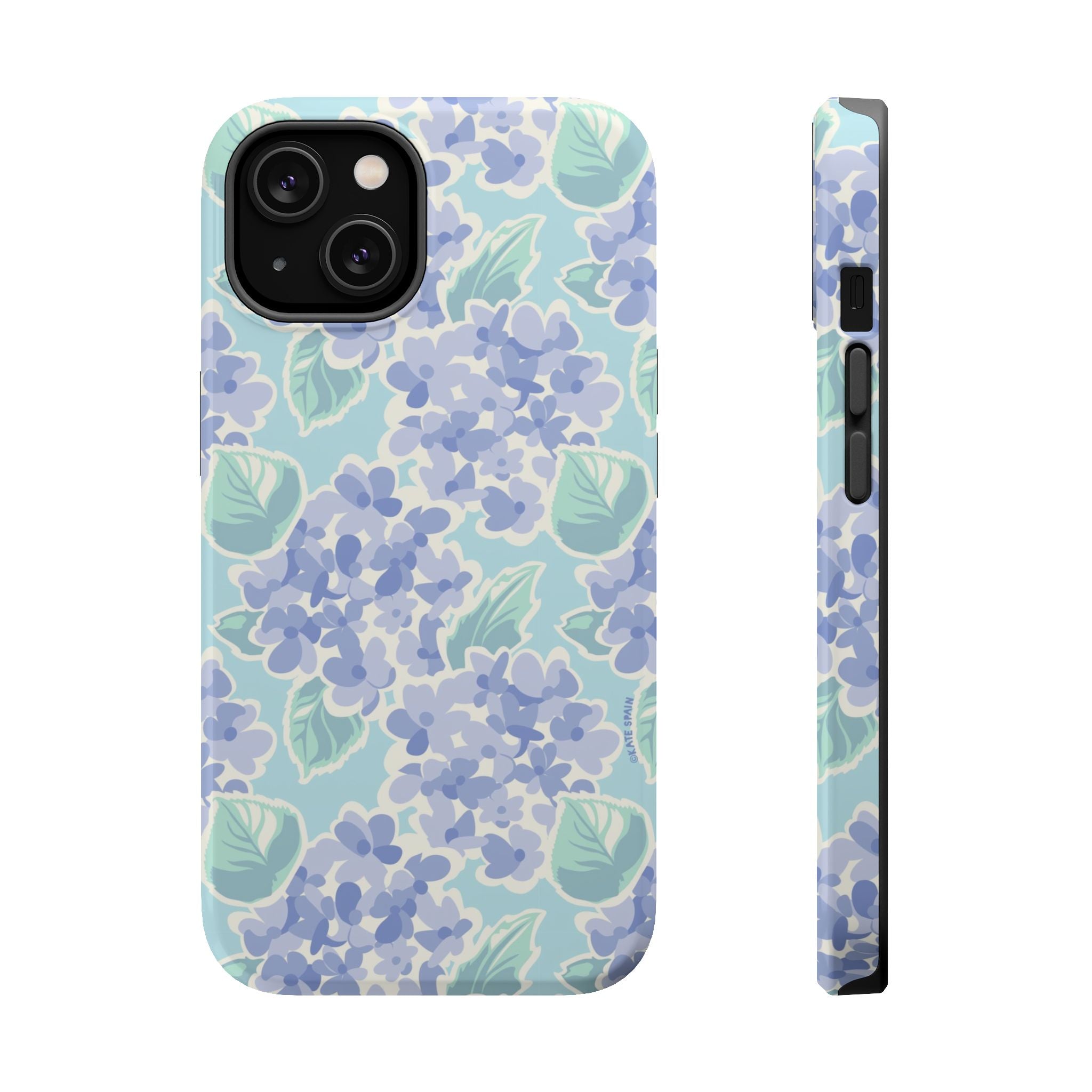 Nantucket Hydrangea MagSafe iPhone 14 Case – Glossy | periwinkle, sky blue, mint hydrangea floral print