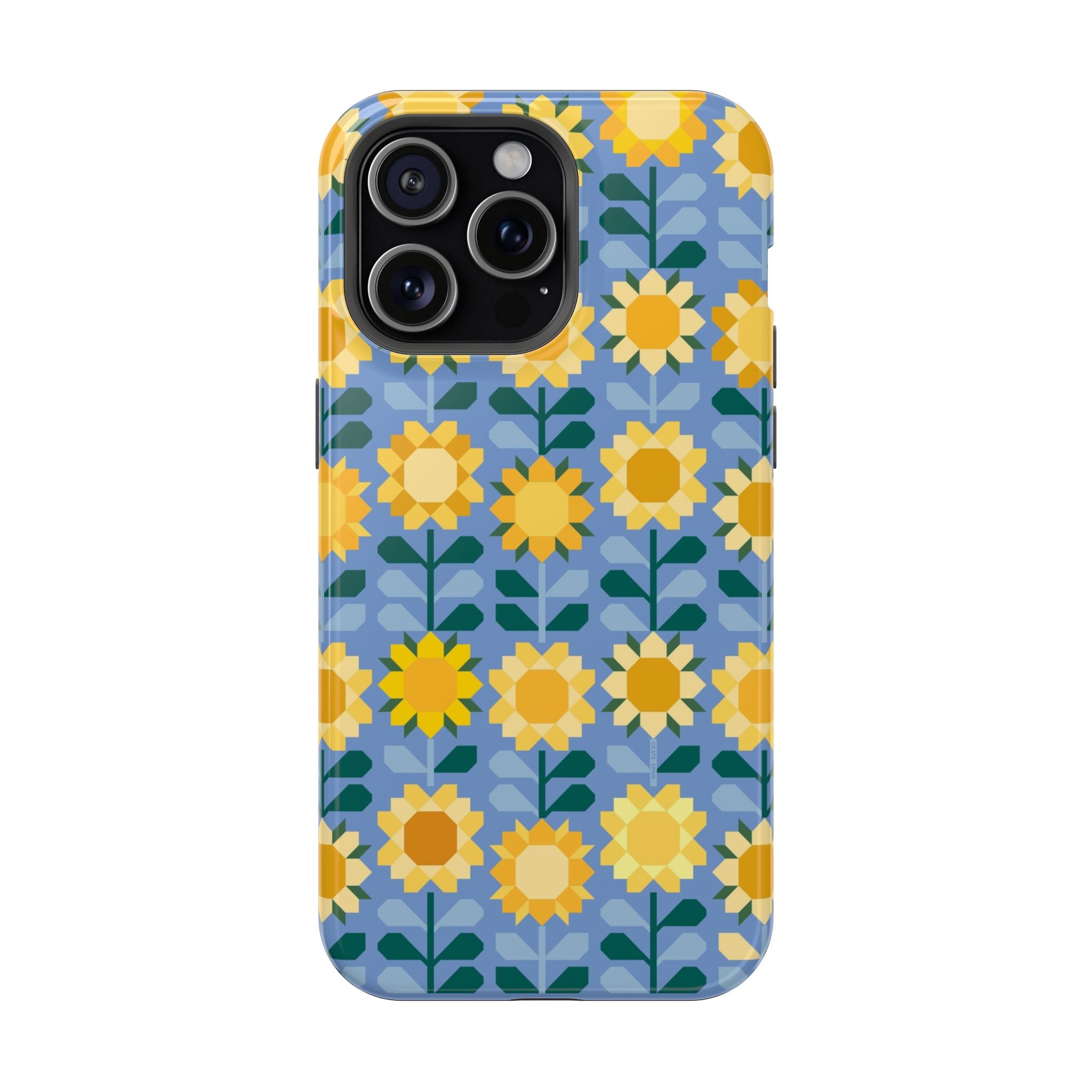 Sunflowers MagSafe tough case for iPhone 15 Pro Max - glossy vibrant yellow sunflowers