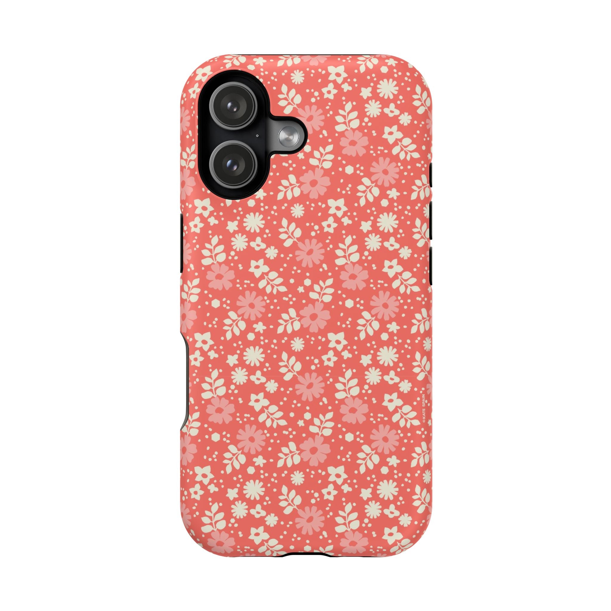 Petaline MagSafe iPhone 17 Case – Matte | coral, cream, blush dainty ditsy daisy floral print