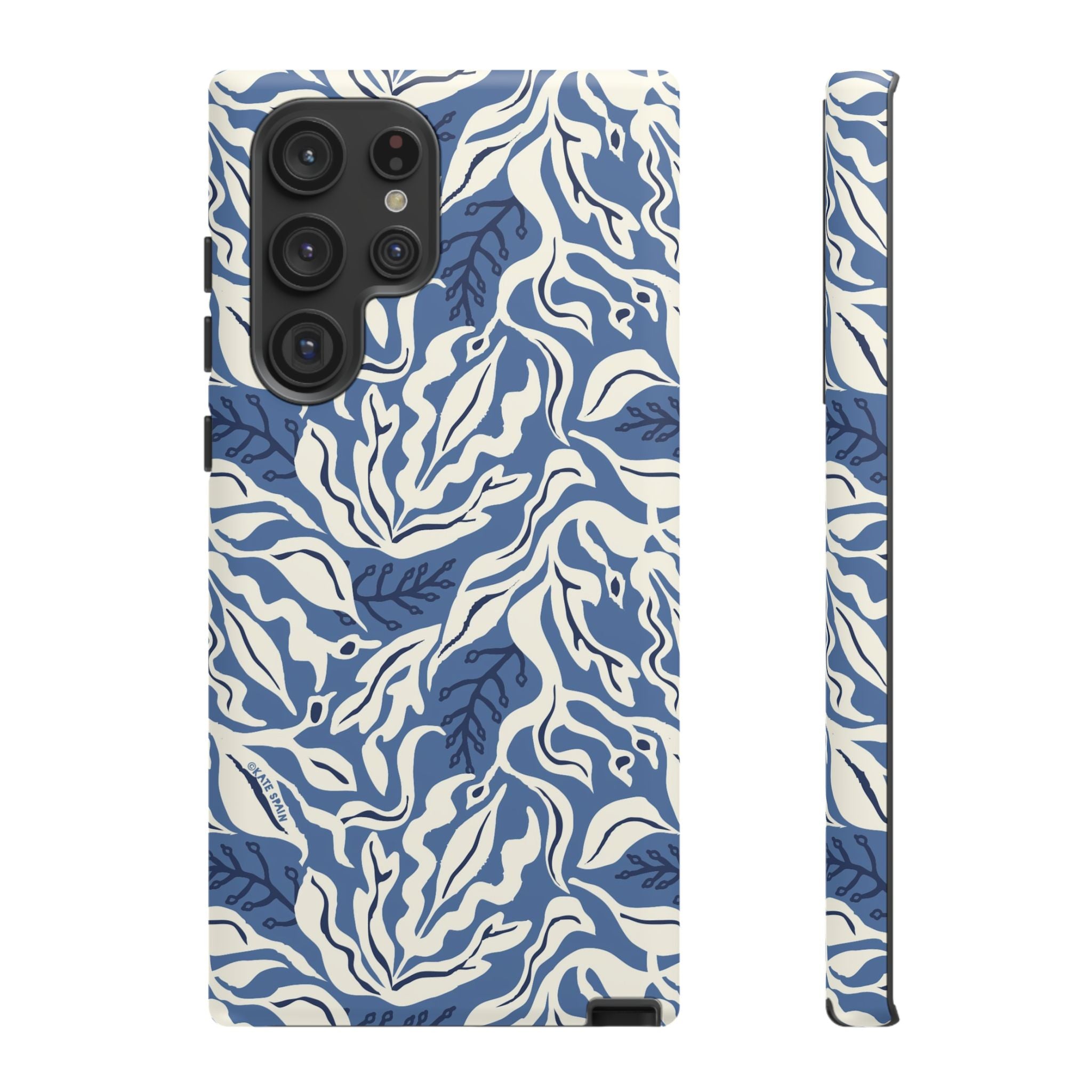 Luxury Ocean Tides Samsung Galaxy S22 Ultra Case – Matte | blue and white tidal bed ocean print