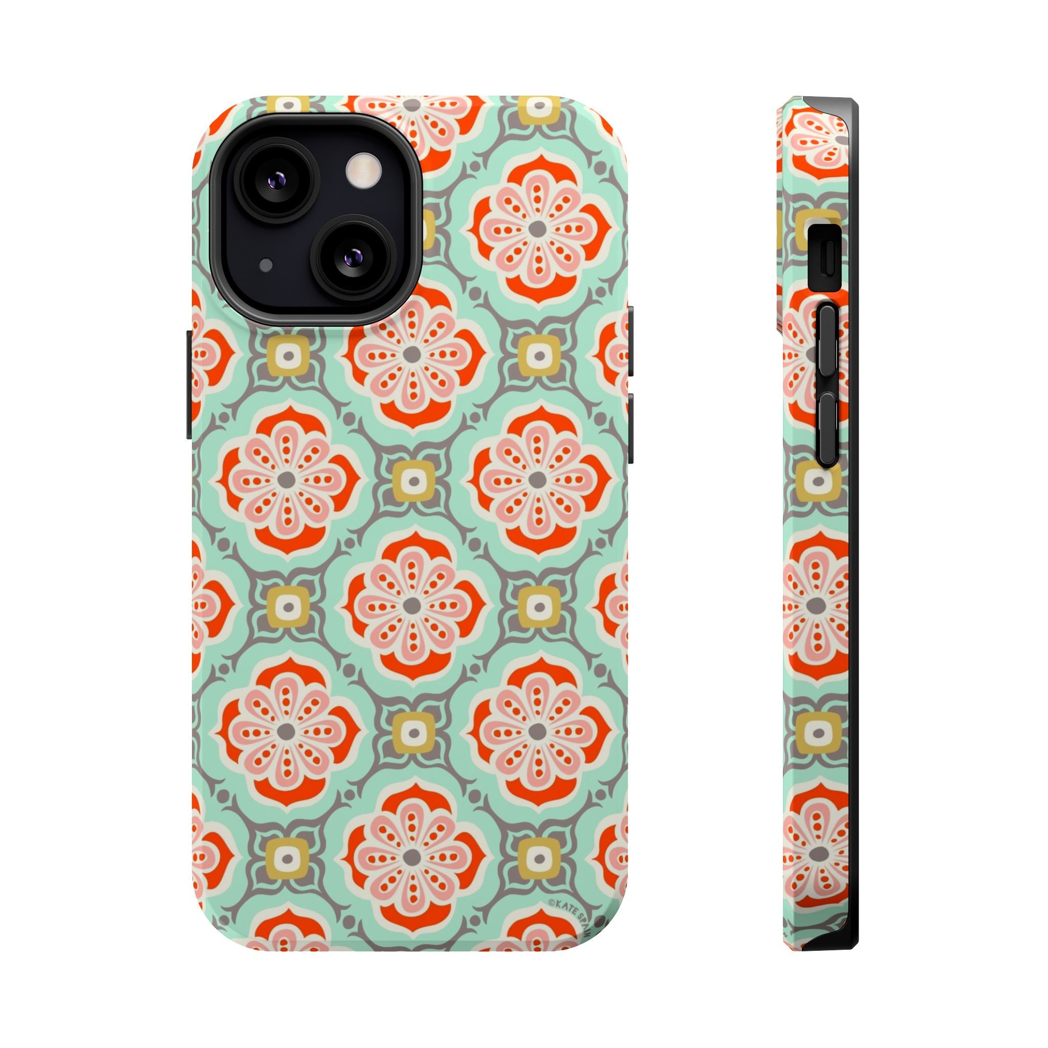 Alhambra MagSafe case for iPhone 13 Mini - glossy Moroccan tile design