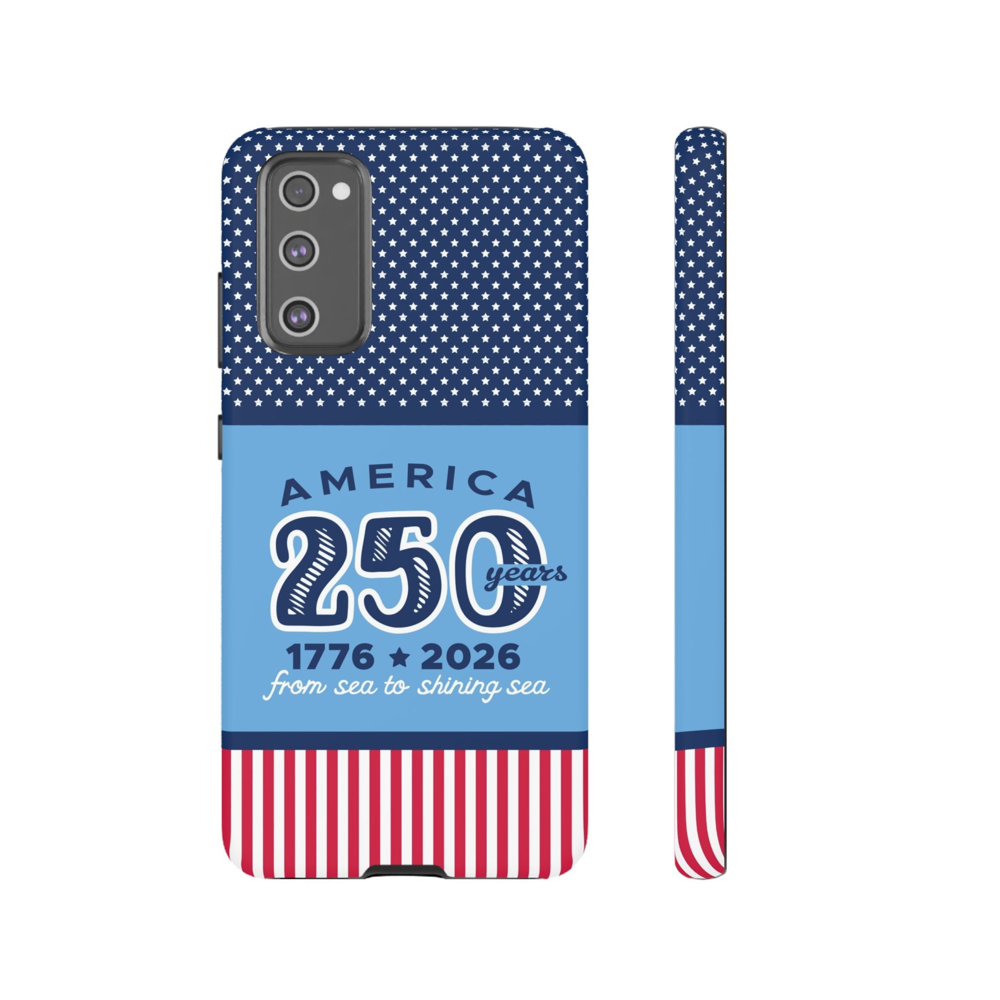 Sea to Shining Sea Samsung Galaxy S21 Case – Glossy | angled side view showing camera cutout and slim fit