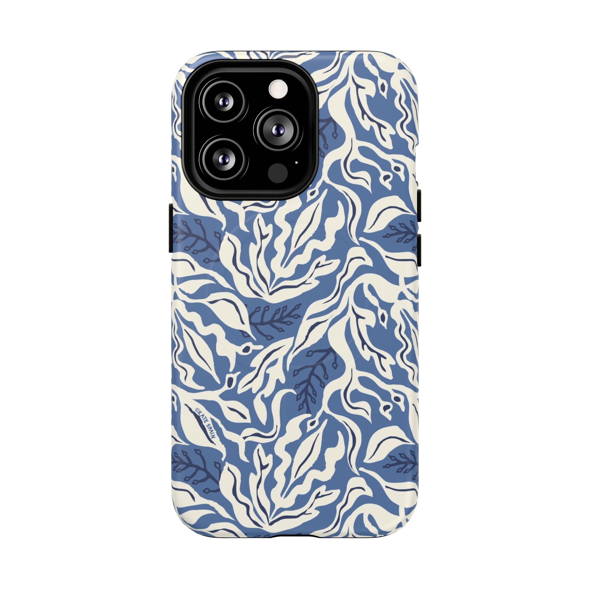 Ocean Tides MagSafe iPhone 13 Pro Case – Matte | blue and white tidal bed ocean print