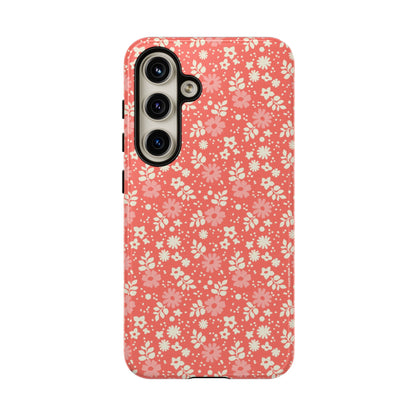 Petaline Floral Daisy Coral Samsung Tough Case