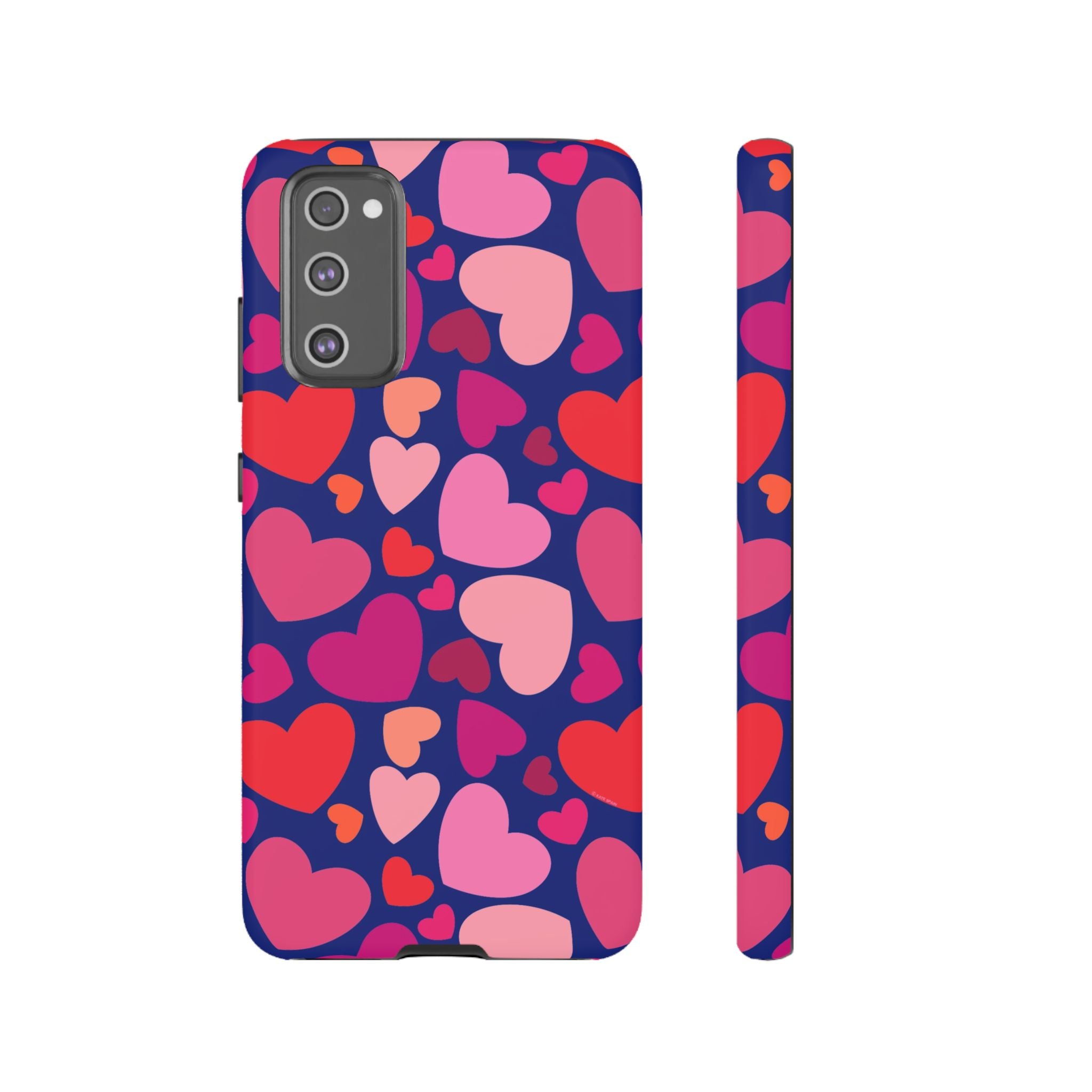 Hearts Samsung Galaxy S20 FE Case – Matte | navy, pink, blush, red heart print