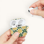 Modern Dahlia Green + Yellow AirPods Case