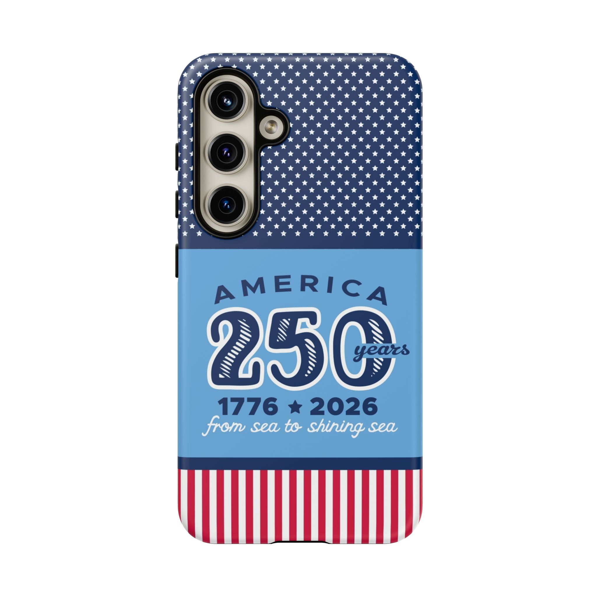 Sea to Shining Sea Samsung Galaxy S22 Case – Matte | navy, sky blue, red patriotic America 250 commemorative print