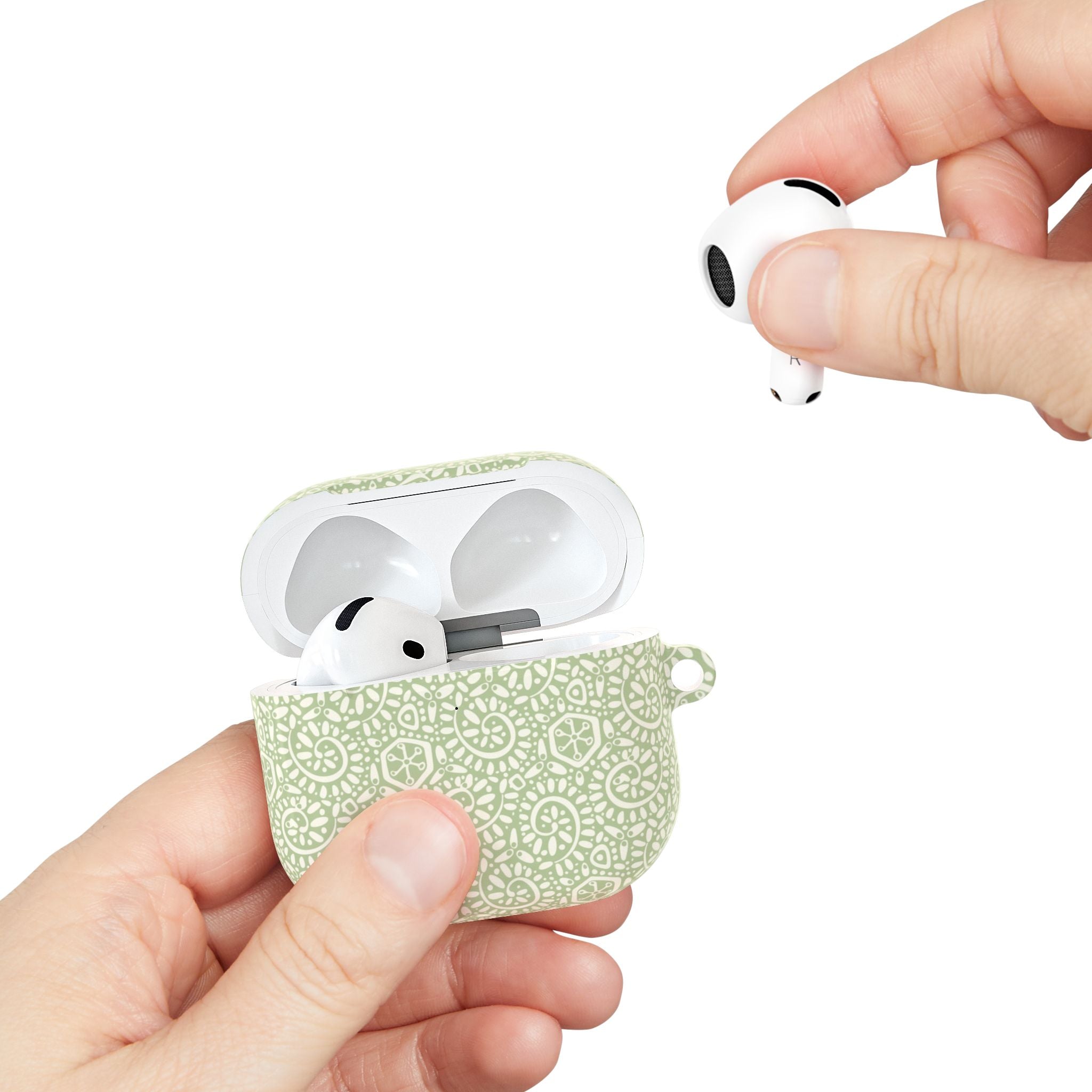 Canto Swirls Pastel Sage AirPods Case