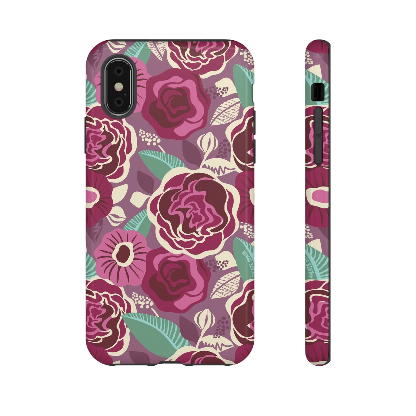 Tea Rose Burgundy iPhone Tough Case
