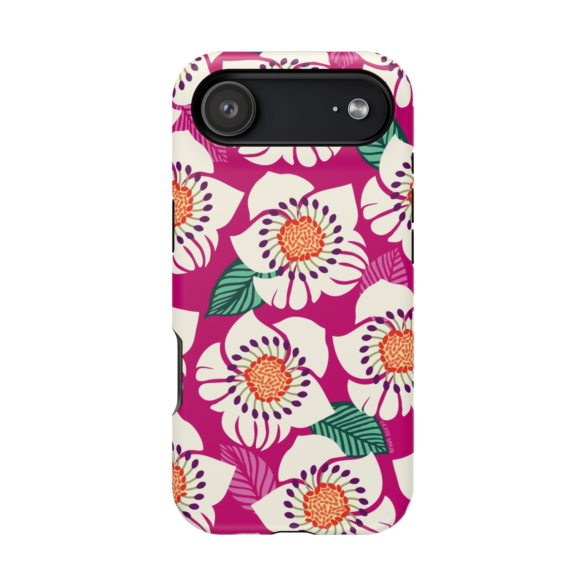 Panache Rose MagSafe iPhone 17 Air Case – Matte | berry, cream white, peach anemone floral print