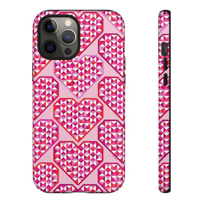 Pink Pyramid Heart iPhone Tough Case