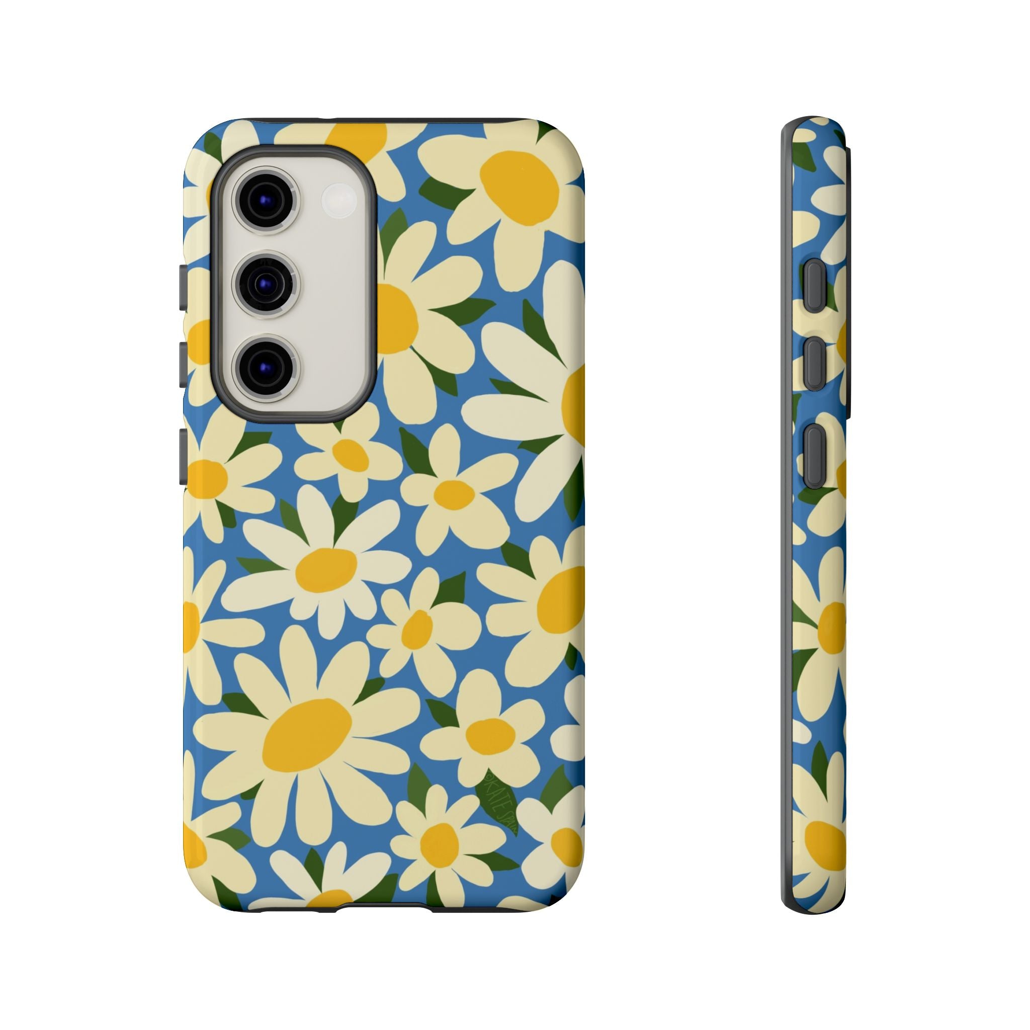 Luxury Shasta Samsung Galaxy S23 Case – Glossy | blue, yellow, white daisy floral print