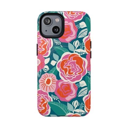 Floral patterned phone case on a white background