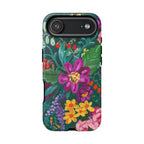 Posy Tough iPhone 17 Air Case – Matte | teal, purple, magenta, yellow botanical wildflower print