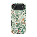 Juniper Tough iPhone 17 Air Case – Matte | cream, green, red botanical woodland print