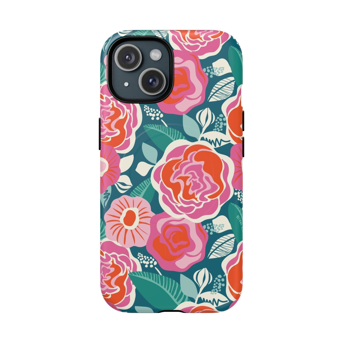 Floral patterned phone case on a white background