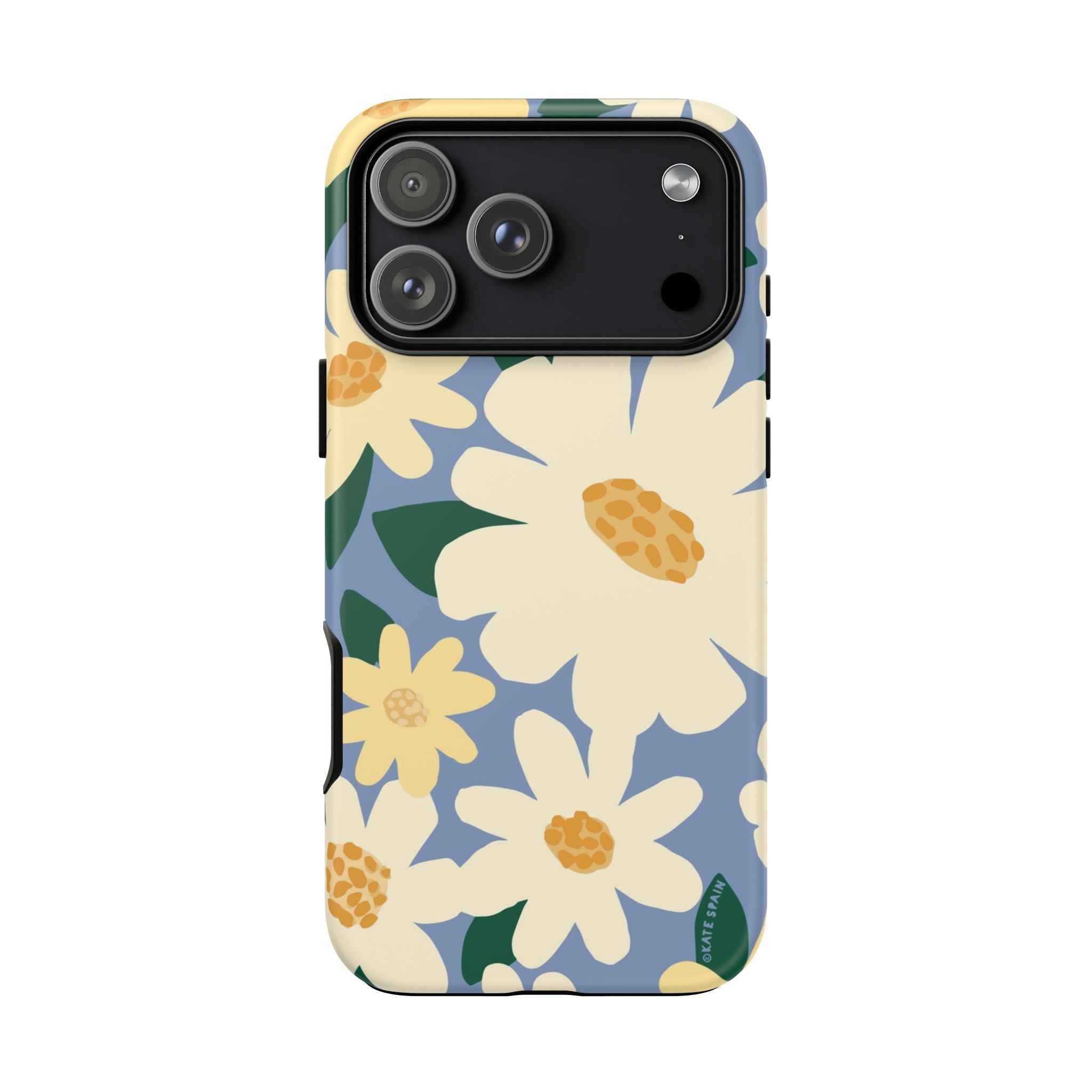 Chamomile Tough iPhone 17 Pro Max Case – Matte | periwinkle, cream, yellow botanical daisy floral print
