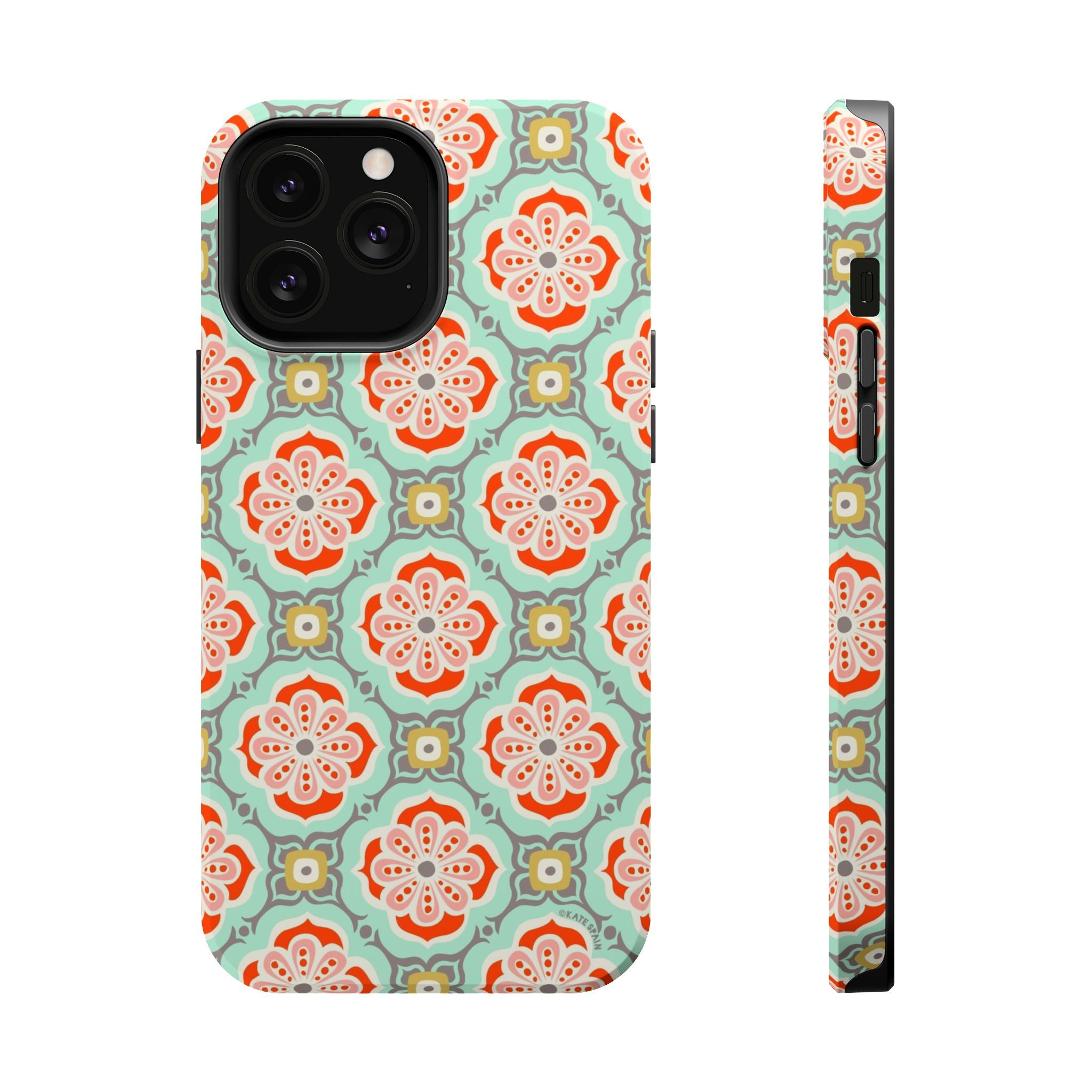 iPhone 13 Pro Max magnetic tough case featuring Alhambra tile pattern in matte