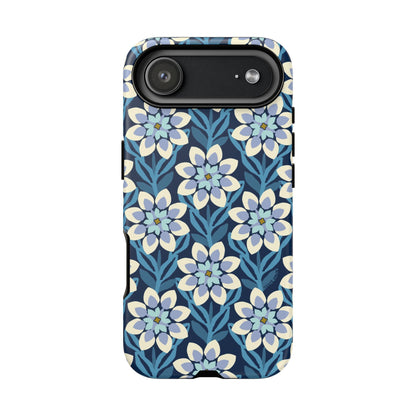 Modern Dahlia iPhone Case - Navy Allover Pattern