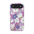 Luxury Cherry Blossom MagSafe iPhone 17 Air Case – Glossy | mauve, purple, blue, white cherry blossom print