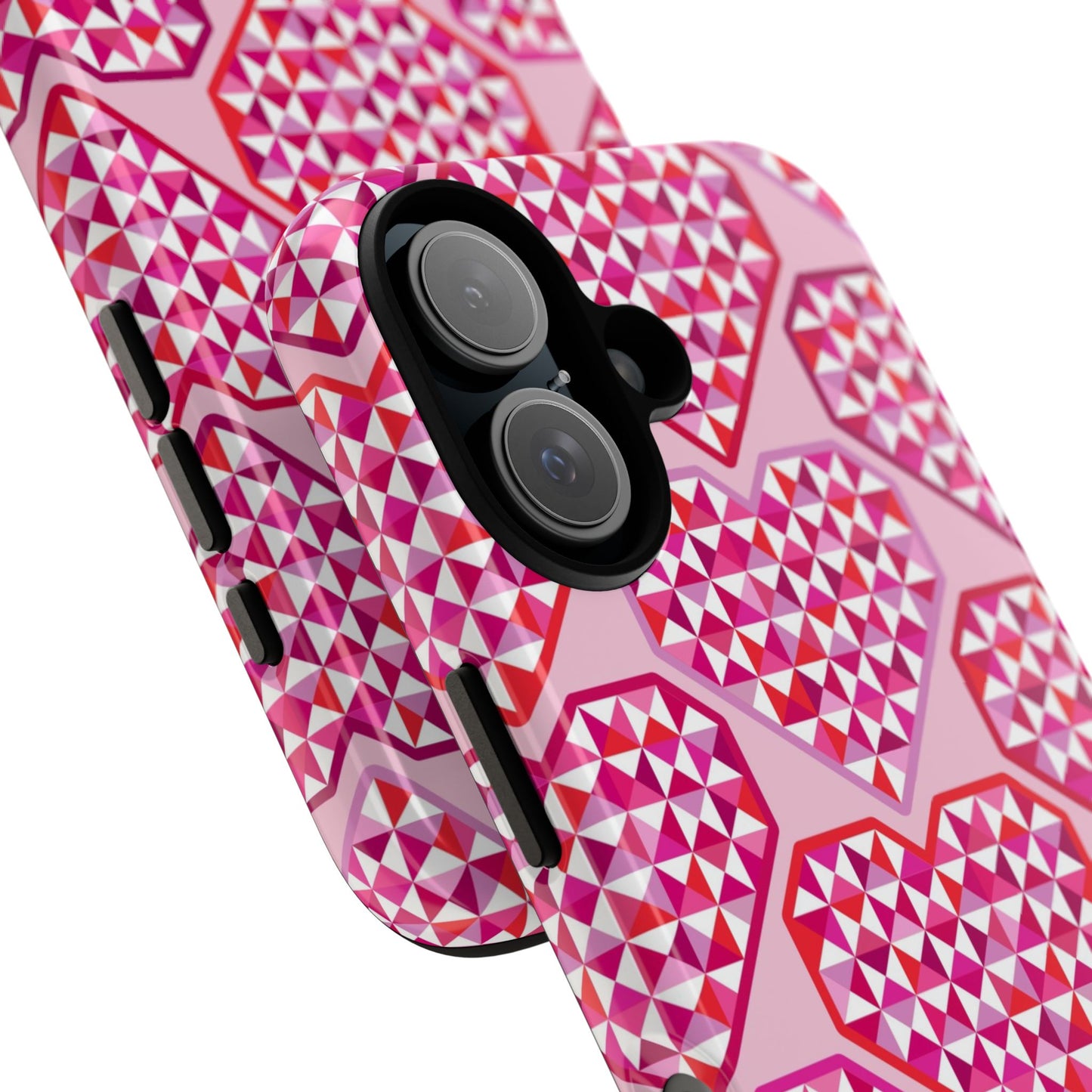 Pink Pyramid Heart iPhone Tough Case