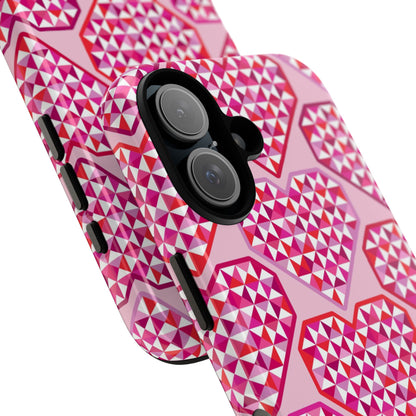 Pink Pyramid Heart iPhone Tough Case