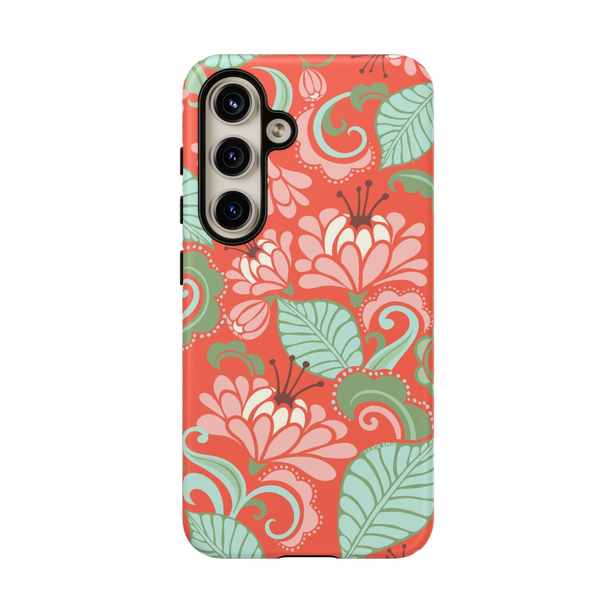 Designer Sarabande Samsung Galaxy S24 Case – Matte | coral, blush, mint tropical floral print
