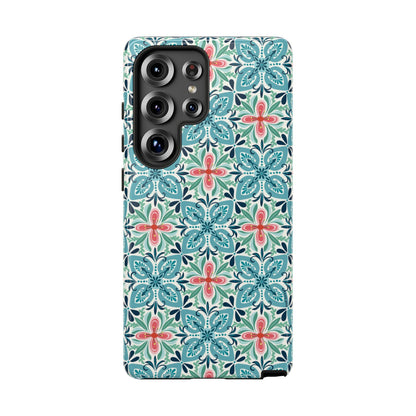 Stonecrop Samsung Case - Floral Tile Geometric Pattern
