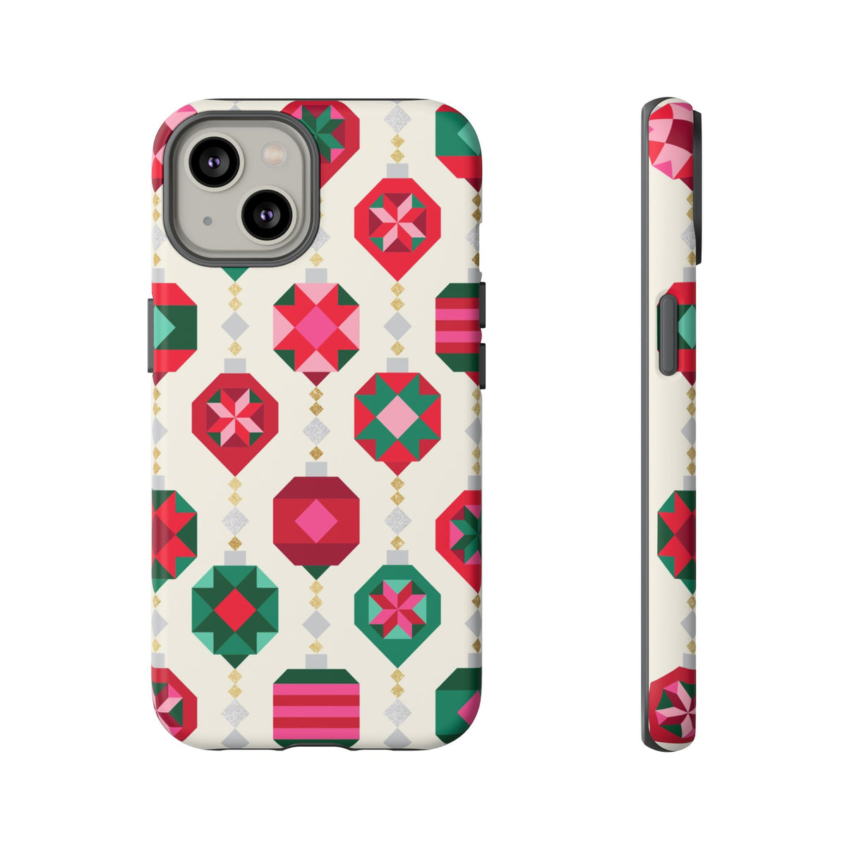 Felicity Ornaments Tough iPhone 14 Case – Matte | holiday ornament print