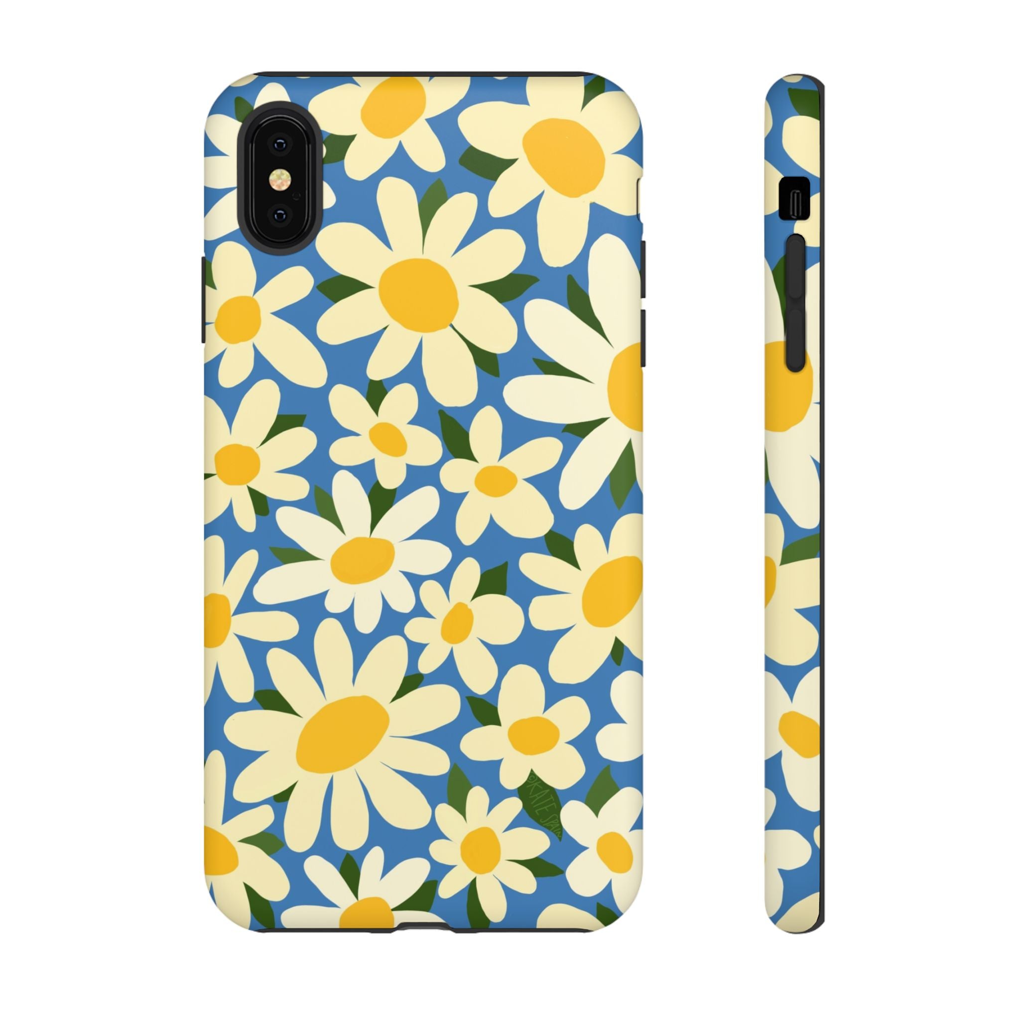 Shasta Daisy Tough iPhone XS Max Case – Matte | blue, cream, yellow daisy floral print