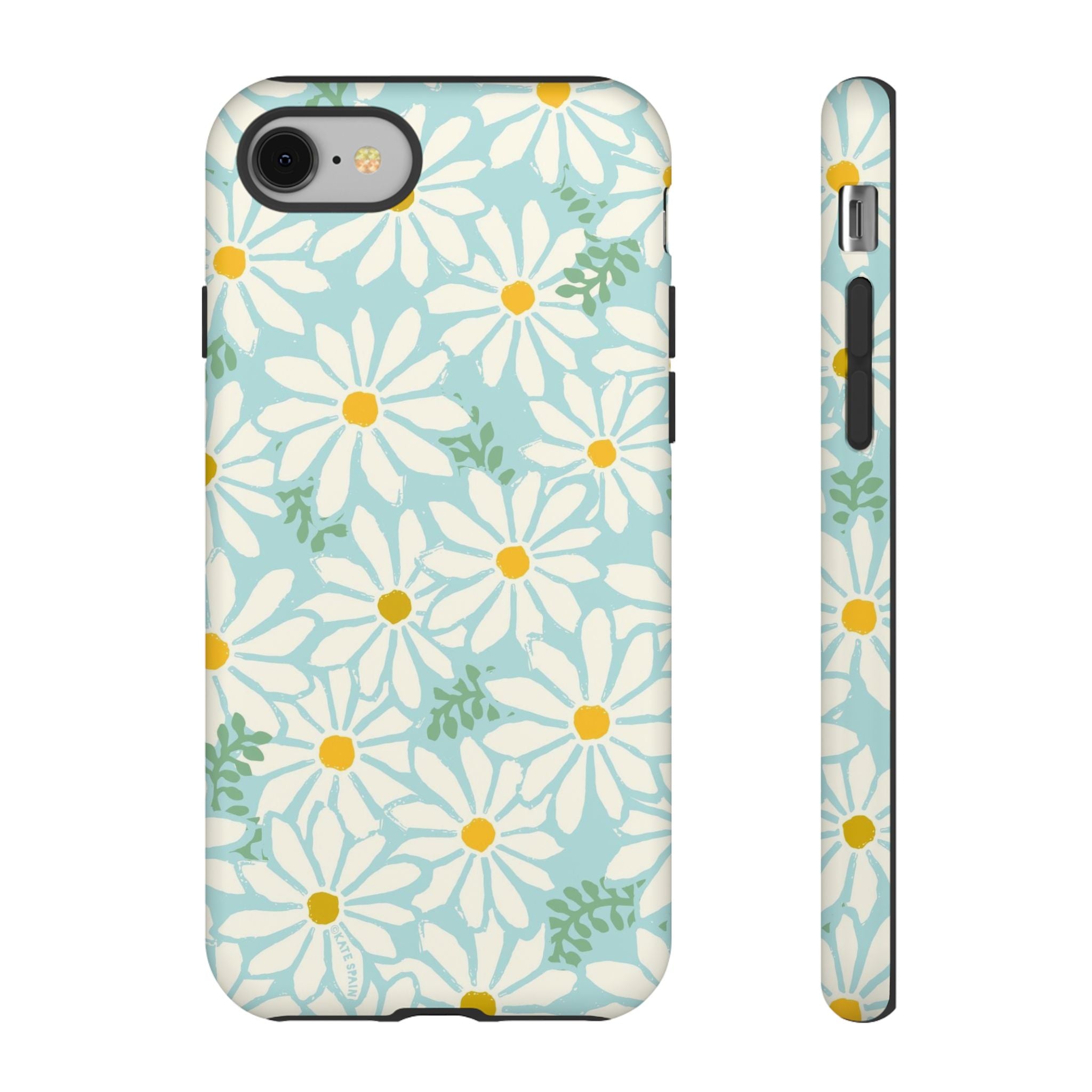 Daisies Tough iPhone 8 Case – Matte | mint, white, yellow botanical daisy floral print